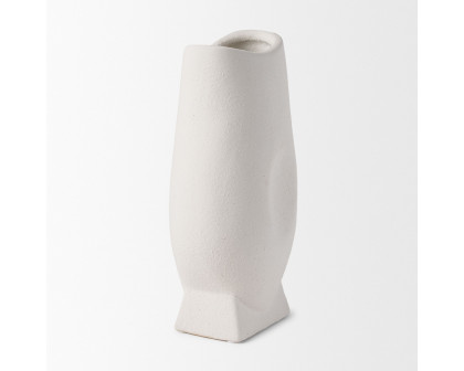 Mercana Darian Tall Textured Ceramic Vase - White