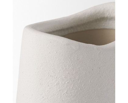 Mercana Darian Tall Textured Ceramic Vase - White