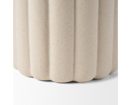 Mercana Mira Tall Fluted Ceramic Vase - Beige