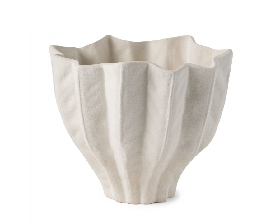 Mercana - Daria Textured White Sculptural Ceramic Bowl