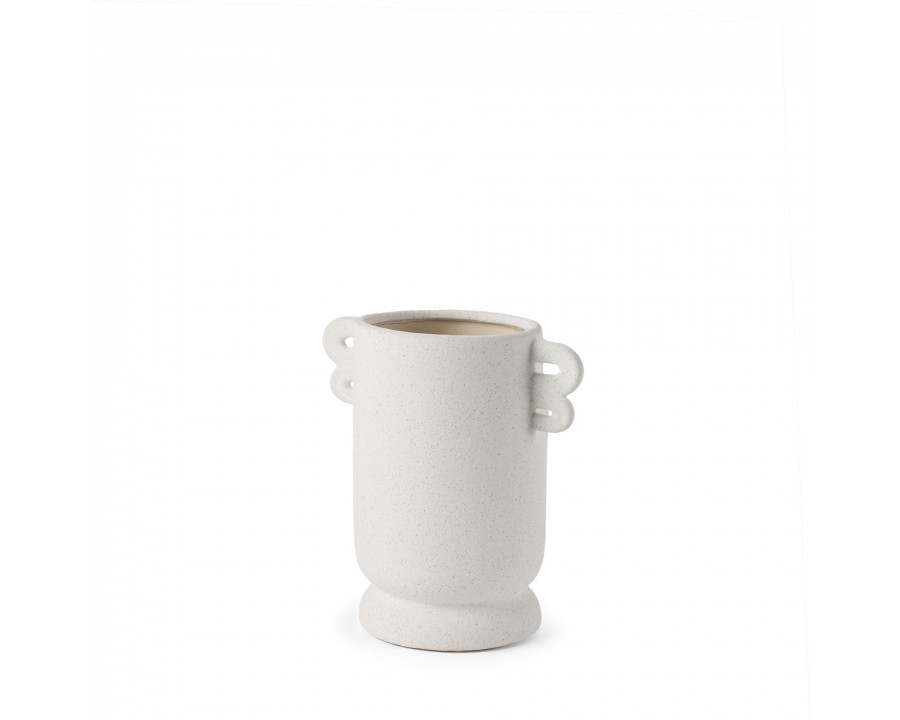 Mercana Dylan Small Ceramic Vase with Handles - White