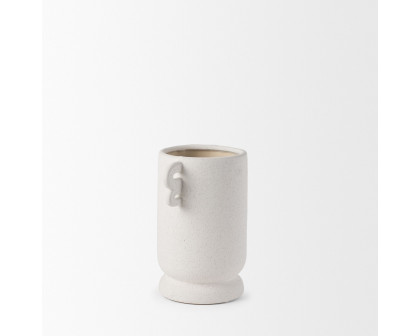 Mercana Dylan Small Ceramic Vase with Handles - White