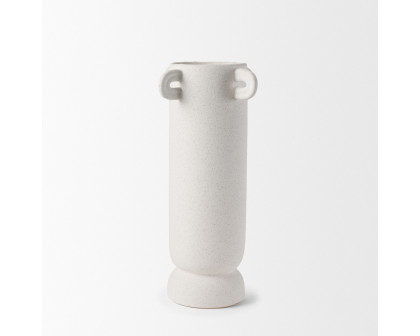 Mercana Dylan Tall Ceramic Vase with Handles - White