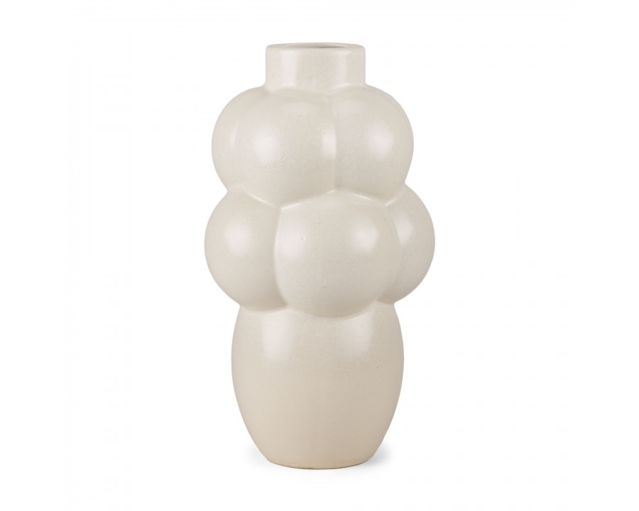 Mercana - Ulvi Cream Glazed Bubble Ceramic Vase