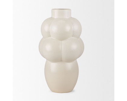 Mercana - Ulvi Cream Glazed Bubble Ceramic Vase