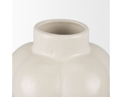 Mercana - Ulvi Cream Glazed Bubble Ceramic Vase