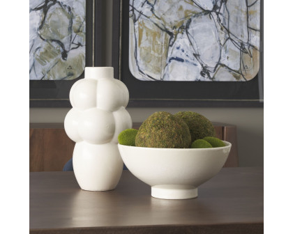 Mercana - Ulvi Cream Glazed Bubble Ceramic Vase