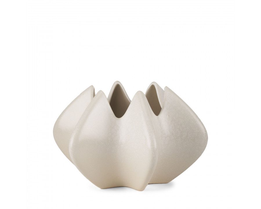 Mercana - Ulrich Sculptural Cream Glazed Ceramic Vase