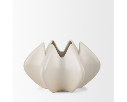 Mercana - Ulrich Sculptural Cream Glazed Ceramic Vase