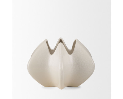 Mercana - Ulrich Sculptural Cream Glazed Ceramic Vase