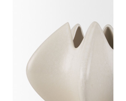 Mercana - Ulrich Sculptural Cream Glazed Ceramic Vase