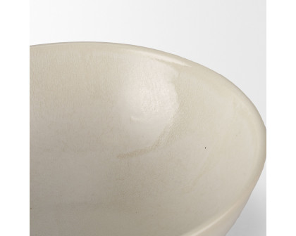 Mercana Tyren Decorative Round Ceramic Bowl - Cream