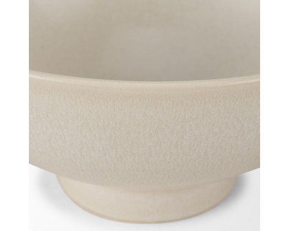 Mercana Tyren Decorative Round Ceramic Bowl - Cream