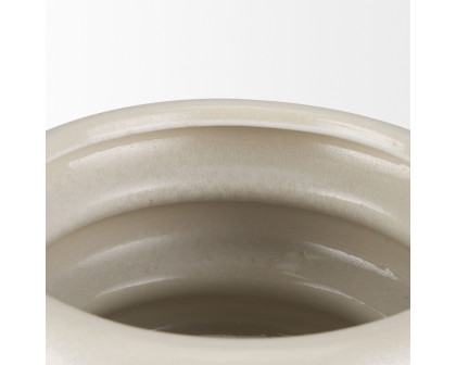 Mercana Twyla Short Glazed Floor Vase - Cream