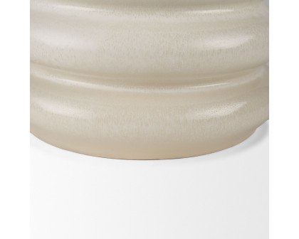 Mercana Twyla Short Glazed Floor Vase - Cream