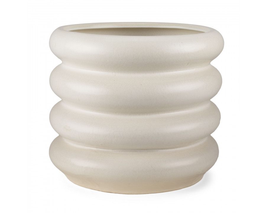 Mercana Twyla Tall Glazed Floor Ceramic Vase - Cream