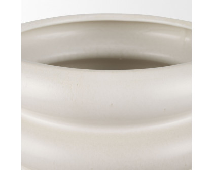 Mercana Twyla Tall Glazed Floor Ceramic Vase - Cream