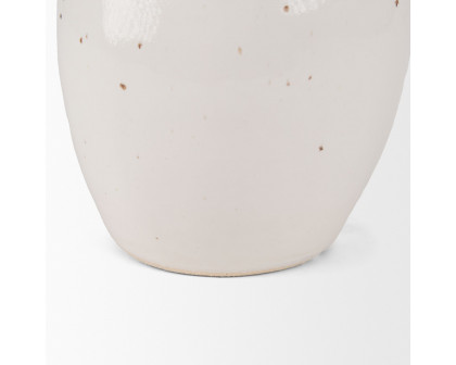 Mercana Urvi Tall Speckled Asymmetrical Ceramic Vase - White