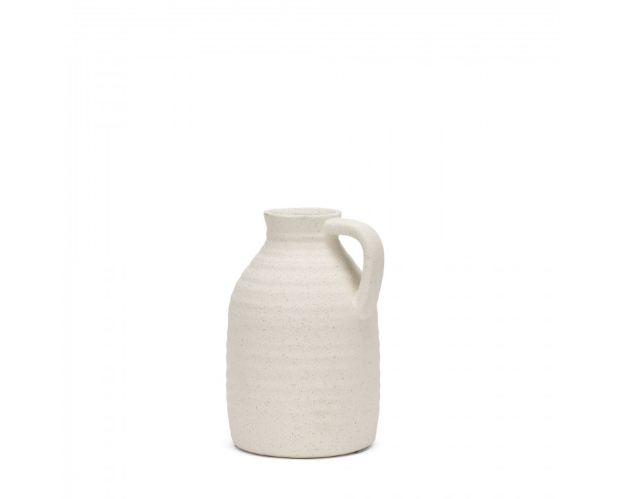 Mercana Tyrus Medium Ceramic Vase with Speckling - White