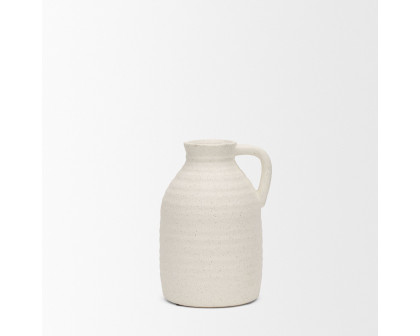 Mercana Tyrus Medium Ceramic Vase with Speckling - White