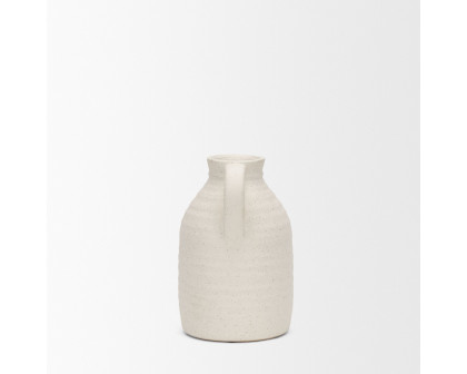 Mercana Tyrus Medium Ceramic Vase with Speckling - White