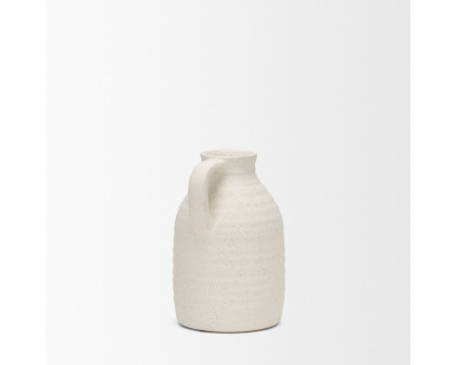 Mercana Tyrus Medium Ceramic Vase with Speckling - White