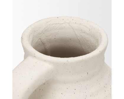 Mercana Tyrus Medium Ceramic Vase with Speckling - White