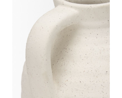 Mercana Tyrus Medium Ceramic Vase with Speckling - White