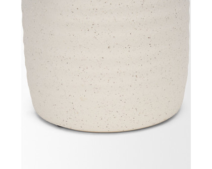 Mercana Tyrus Medium Ceramic Vase with Speckling - White