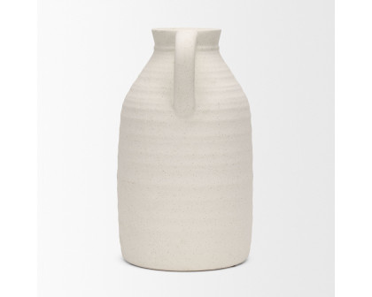 Mercana Tyrus Large Ceramic Vase with Speckling - White