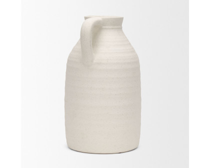 Mercana Tyrus Large Ceramic Vase with Speckling - White