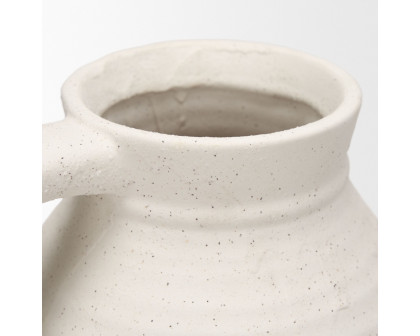 Mercana Tyrus Large Ceramic Vase with Speckling - White