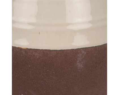 Mercana Tryna Small Ceramic Vase with Matte Brown - Beige