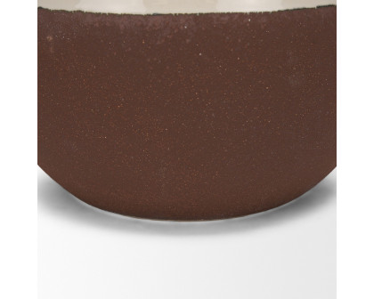 Mercana Tryna Large Ceramic Vase with Matte Brown - Beige