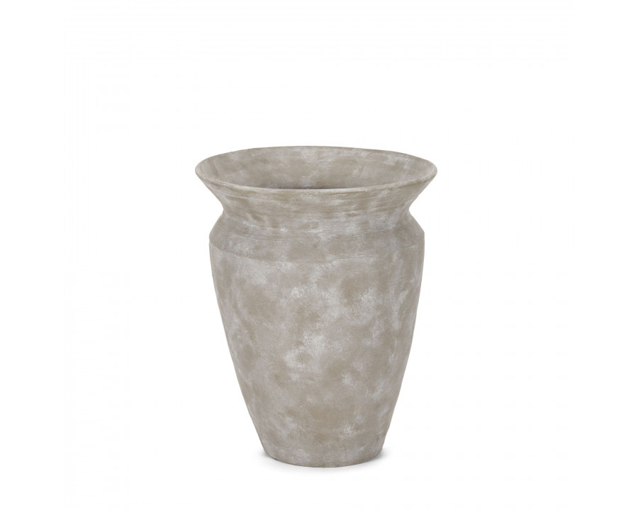 Mercana Utari Short Floor Vase with White Detailing Ceramic - Beige