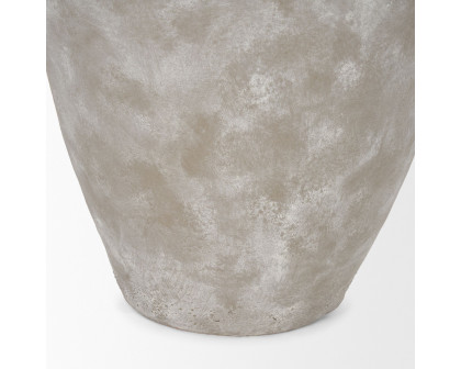 Mercana Utari Tall Floor Vase with White Detailing Ceramic - Beige