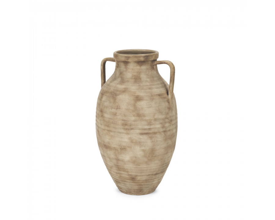 Mercana Tulsi Small Ceramic Floor Vase - Beige