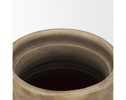 Mercana Tulsi Small Ceramic Floor Vase - Beige