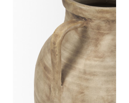 Mercana Tulsi Small Ceramic Floor Vase - Beige