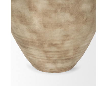 Mercana Tulsi Small Ceramic Floor Vase - Beige