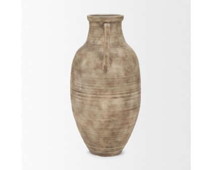 Mercana Tulsi Tall Ceramic Floor Vase - Beige