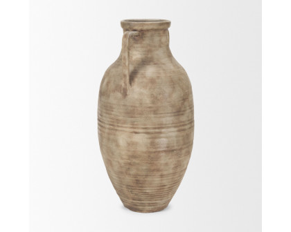 Mercana Tulsi Tall Ceramic Floor Vase - Beige