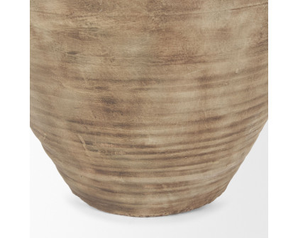 Mercana Tulsi Tall Ceramic Floor Vase - Beige