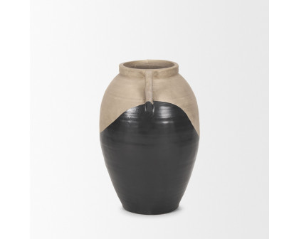 Mercana Tully Short Floor Vase - Black, Ceramic