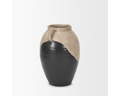 Mercana Tully Short Floor Vase - Black, Ceramic