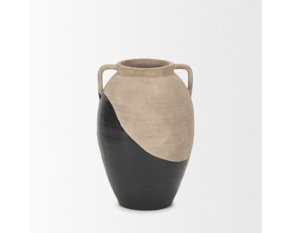 Mercana Tully Short Floor Vase - Black, Ceramic