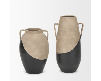 Mercana Tully Short Floor Vase - Black, Ceramic