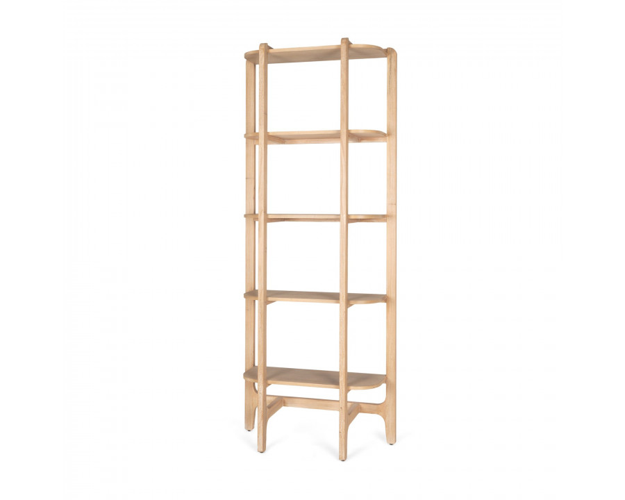 Mercana - Taylin Light Brown Solid Wood Open Bookshelf