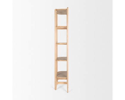 Mercana - Taylin Light Brown Solid Wood Open Bookshelf