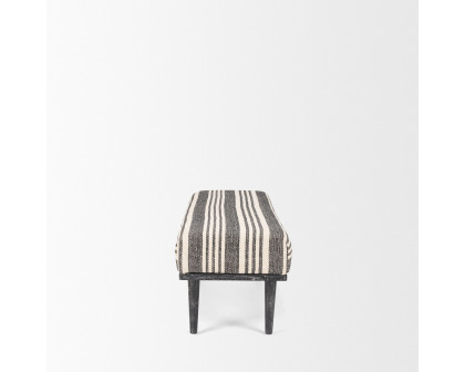 Mercana Shae Bench with Black and Cream Upholstered - Black/Cream